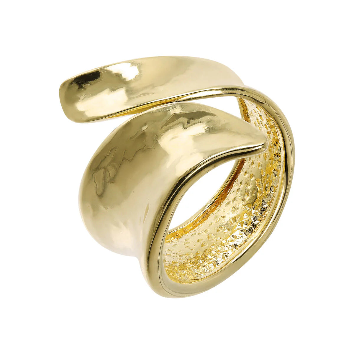 Etrusca - Anello Contrarié Aperto Martellato