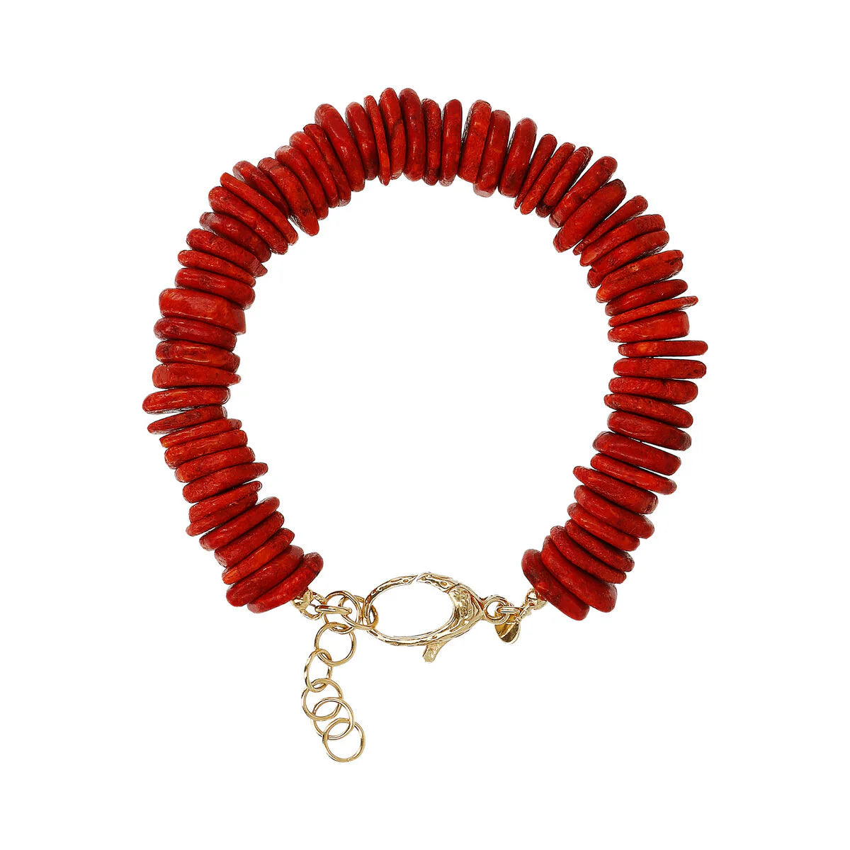 Etrusca - Bracciale in Argento 925 Placcato Oro Giallo 18kt con Rondelle in Pietra Naturale