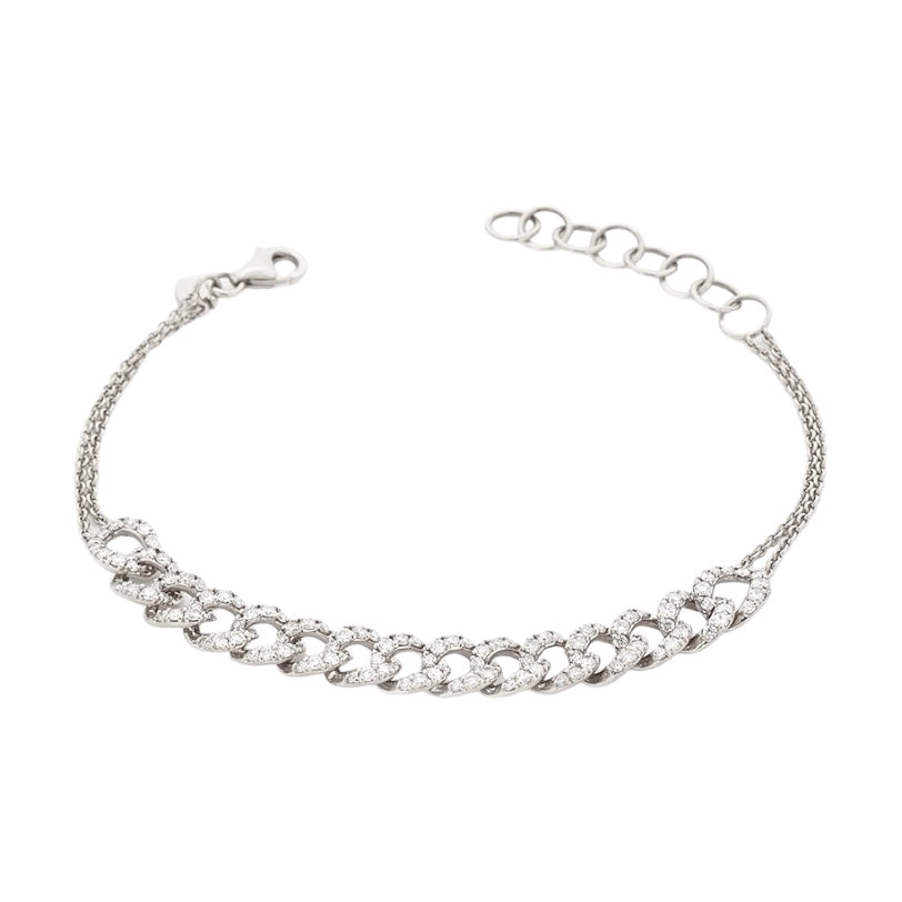 Buonocore - Bracciale groumette in Oro bianco e Diamanti