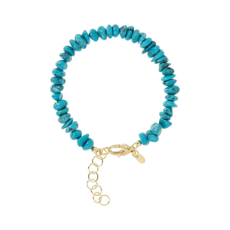Etrusca - Bracciale in Argento 925 Placcato Oro Giallo 18kt con Rondelle in Pietra Naturale