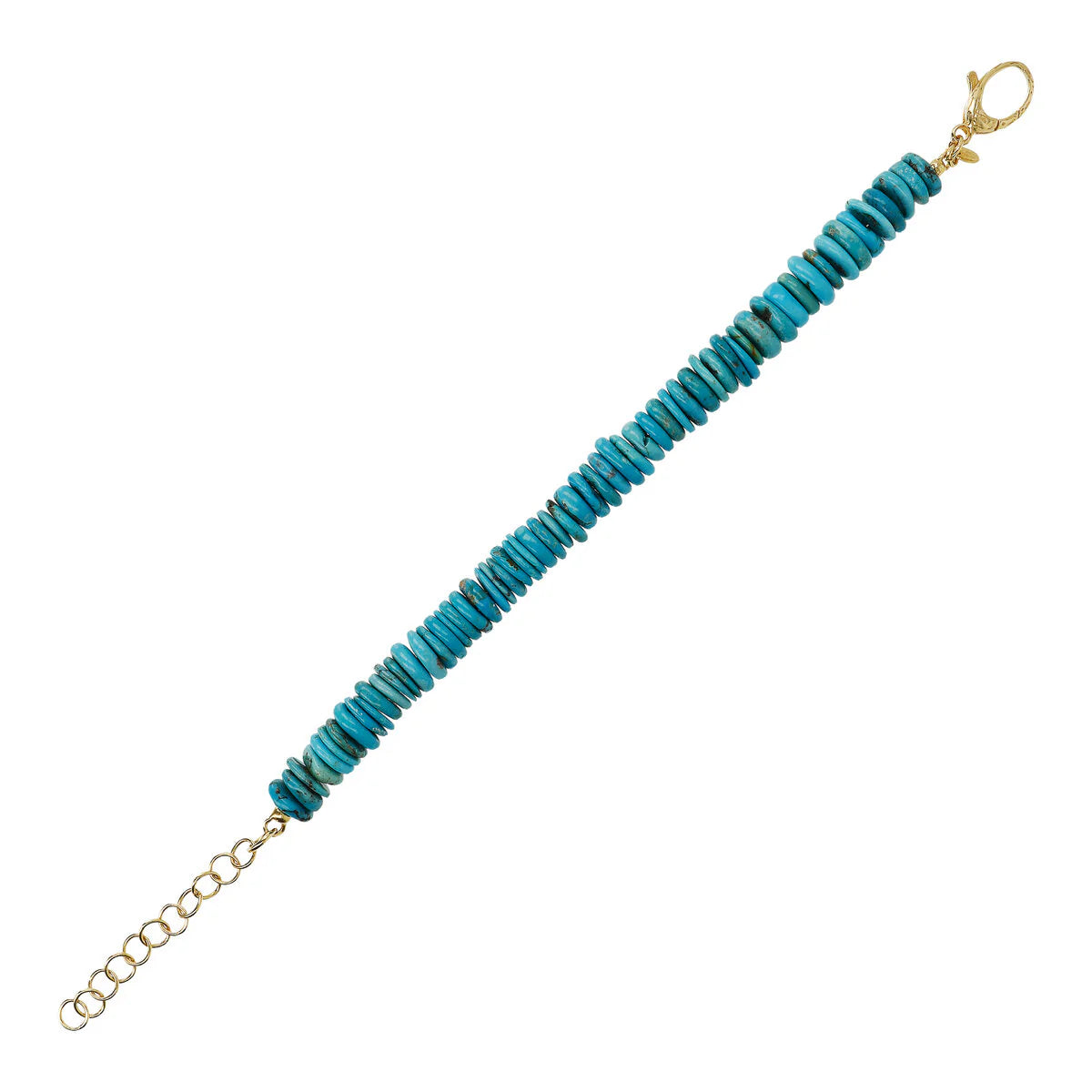 Etrusca - Bracciale in Argento 925 Placcato Oro Giallo 18kt con Rondelle in Pietra Naturale