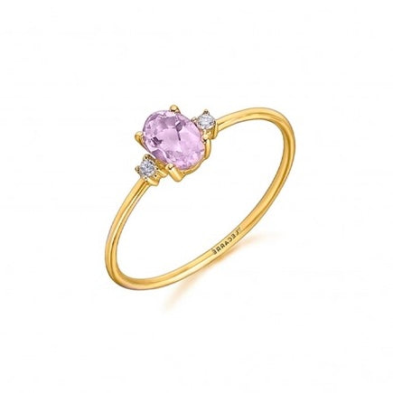 LeCarrè - Anello in Oro con Ametista e Diamanti