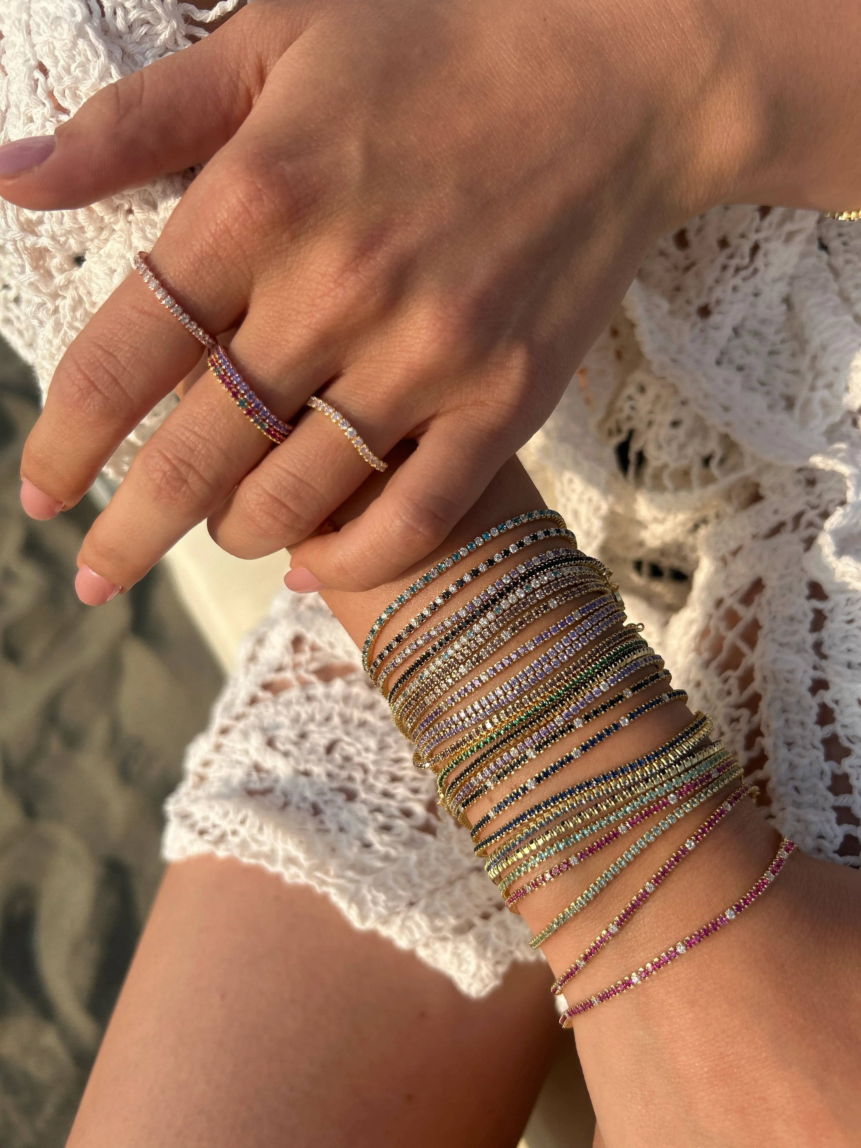 Bracciale Dilvdò Tennis 1.5mm Silver Ruby & White