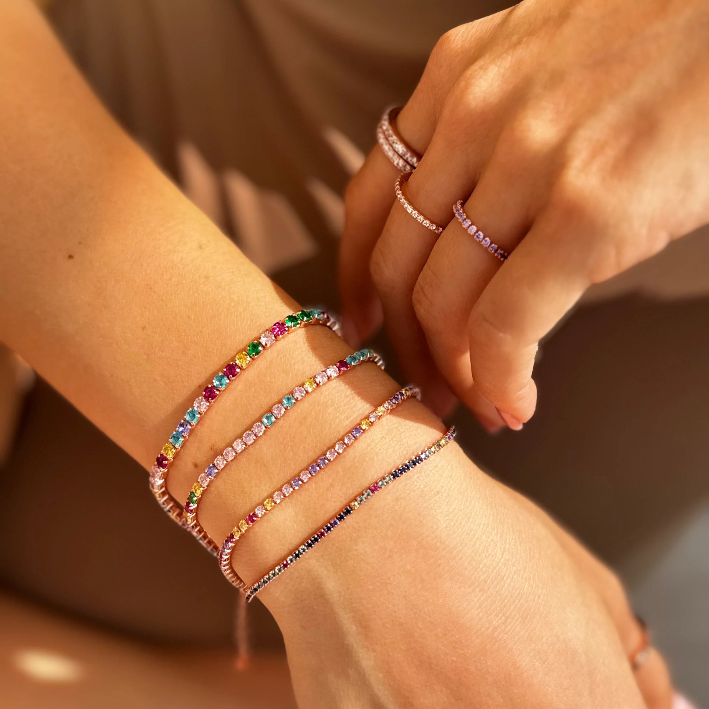 Bracciale Dilvdò Tennis 2.5mm Gold Multicolor