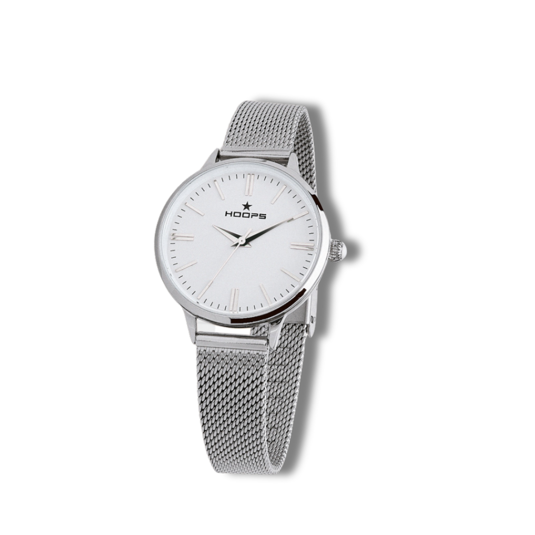 Hoops - Orologio al quarzo Hoops Donna Classic Maglia milanese Bianco