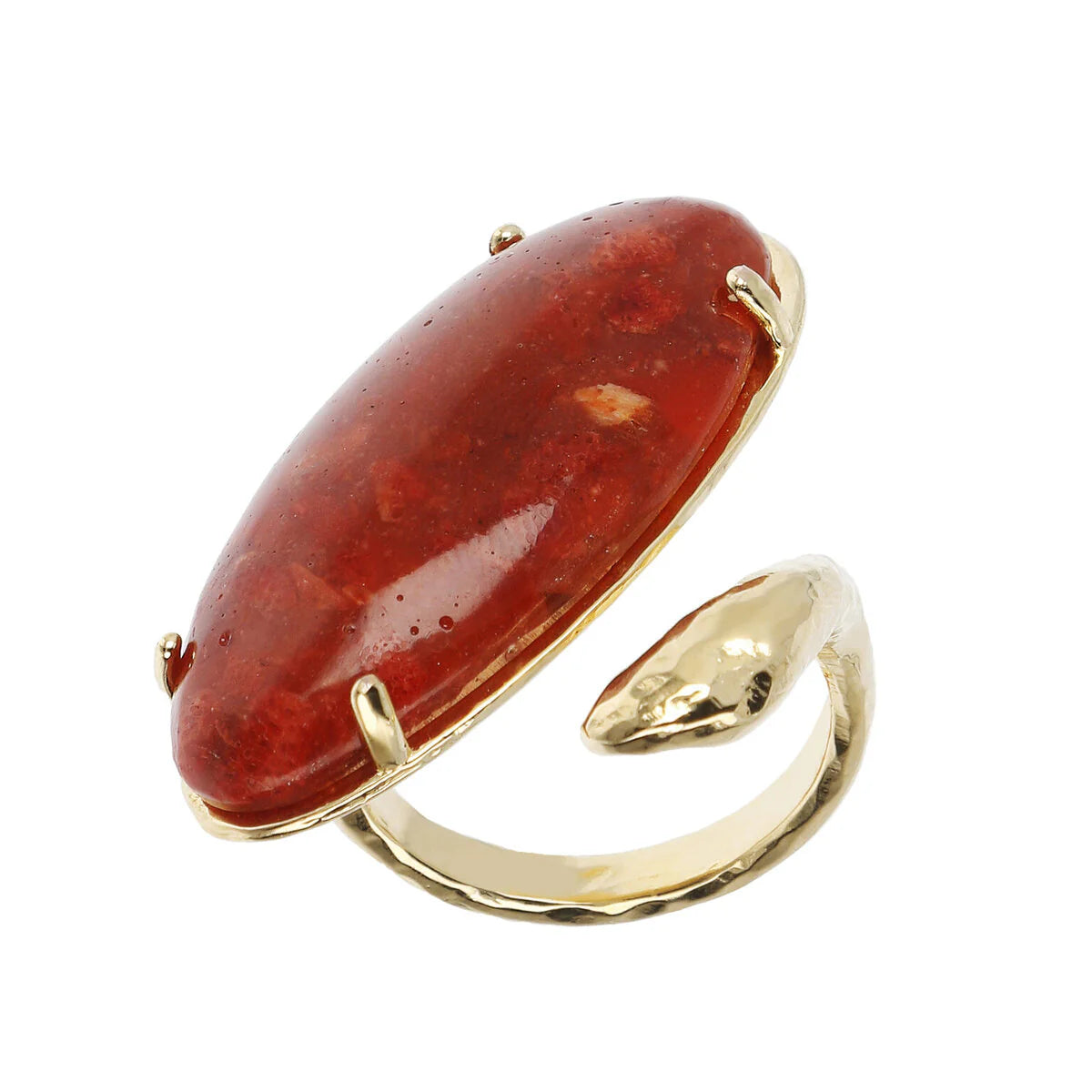 Etrusca - Anello Contrarié con Pietra Naturale Ovale
