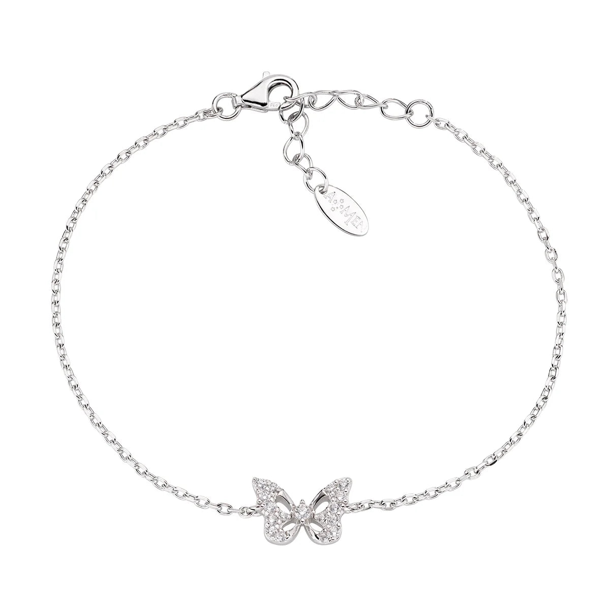 Bracciale Farfalla in Argento con Zirconi