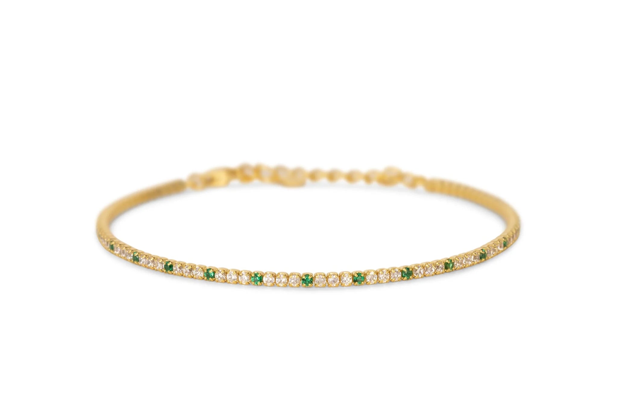 Bracciale Dilvdò Tennis 1.5mm Gold White & Green
