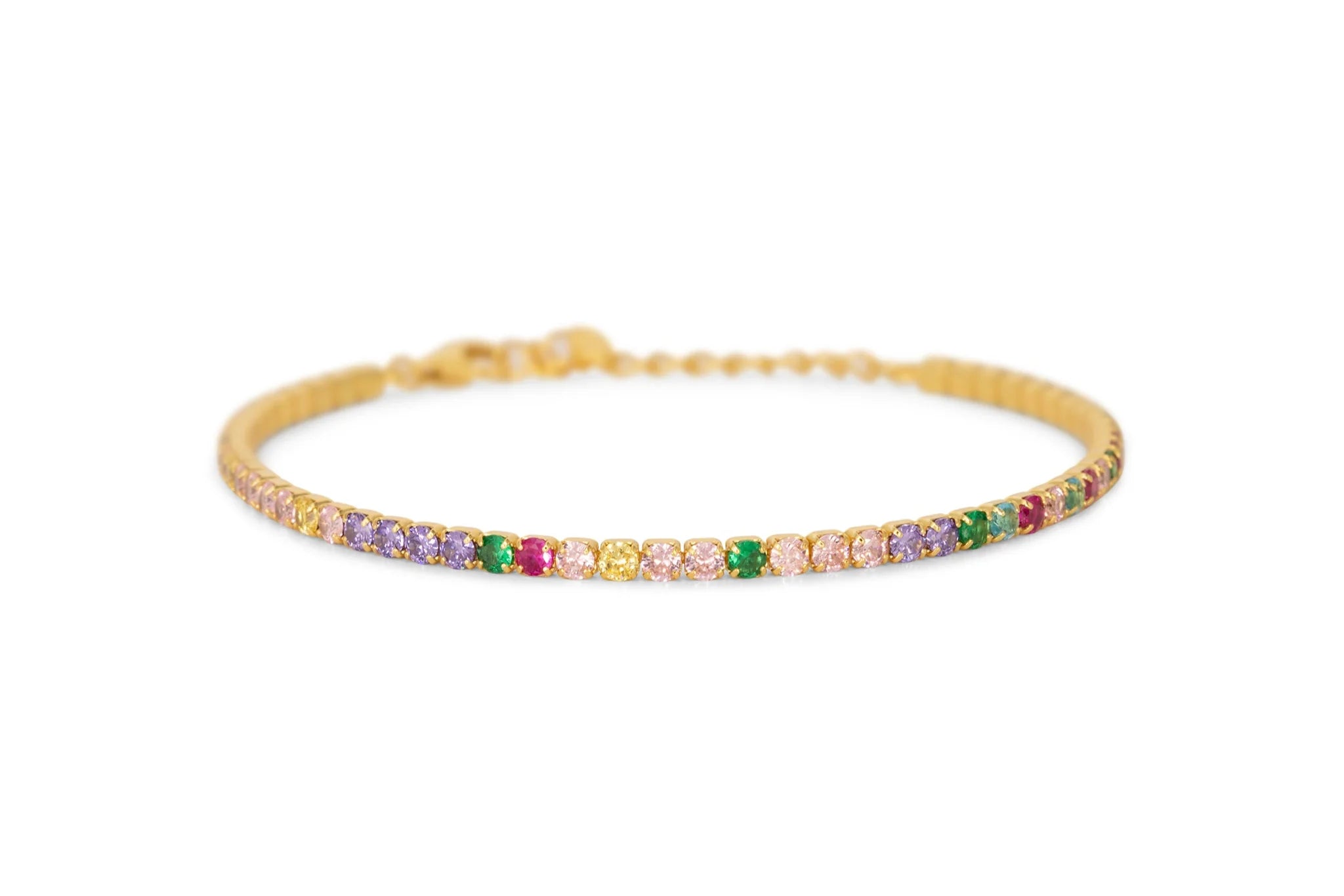 Bracciale Dilvdò Tennis 2.5mm Gold Multicolor