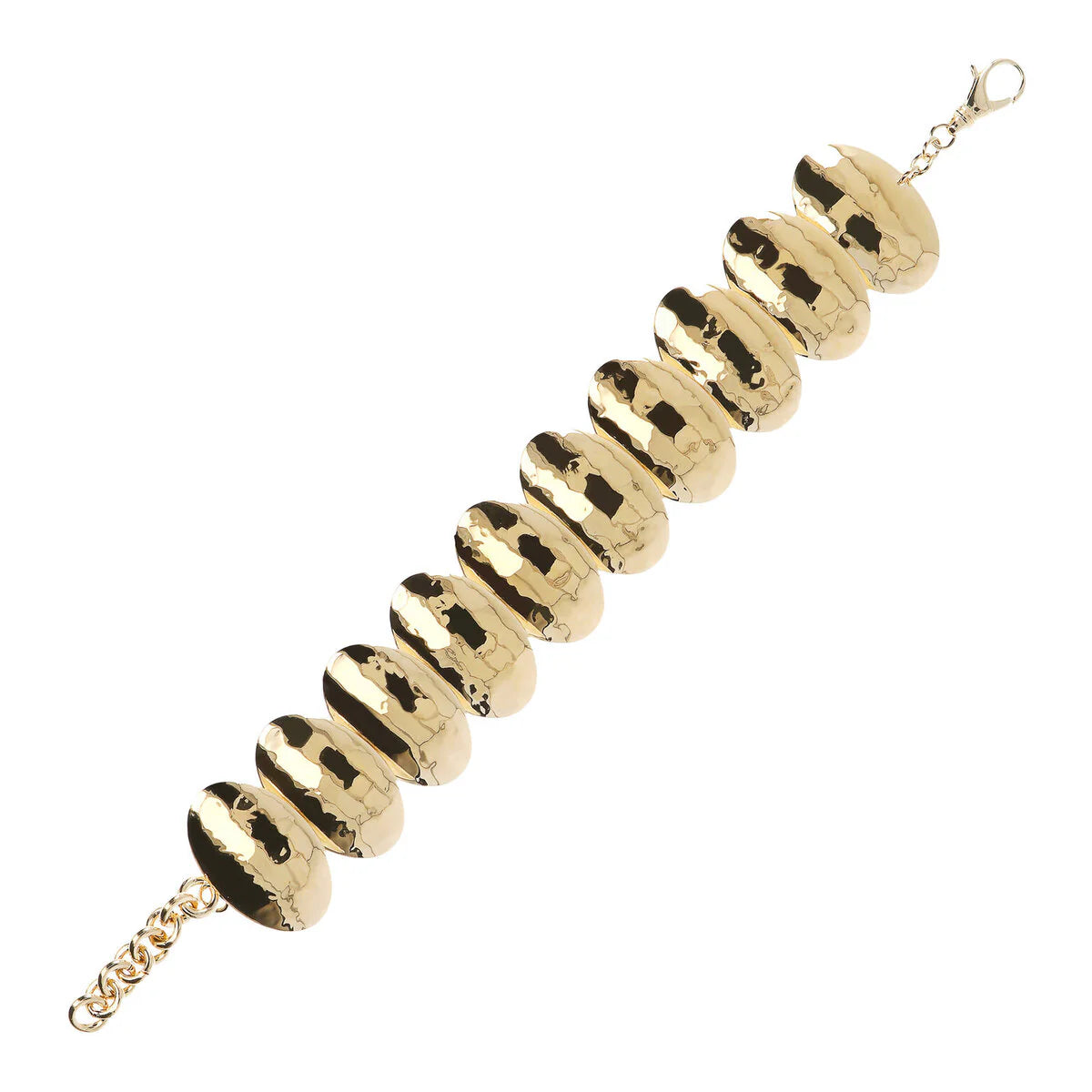 Etrusca - Bracciale Catena con Elementi Ovali Martellati
