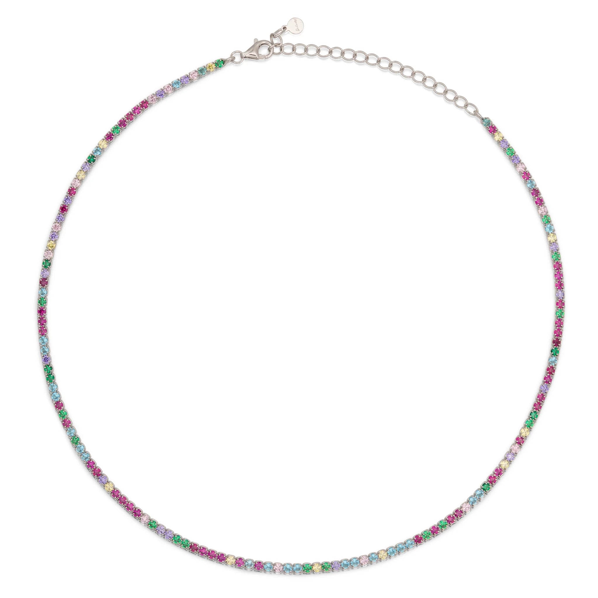 Chocker Dilvdò Tennis Silver Multicolor