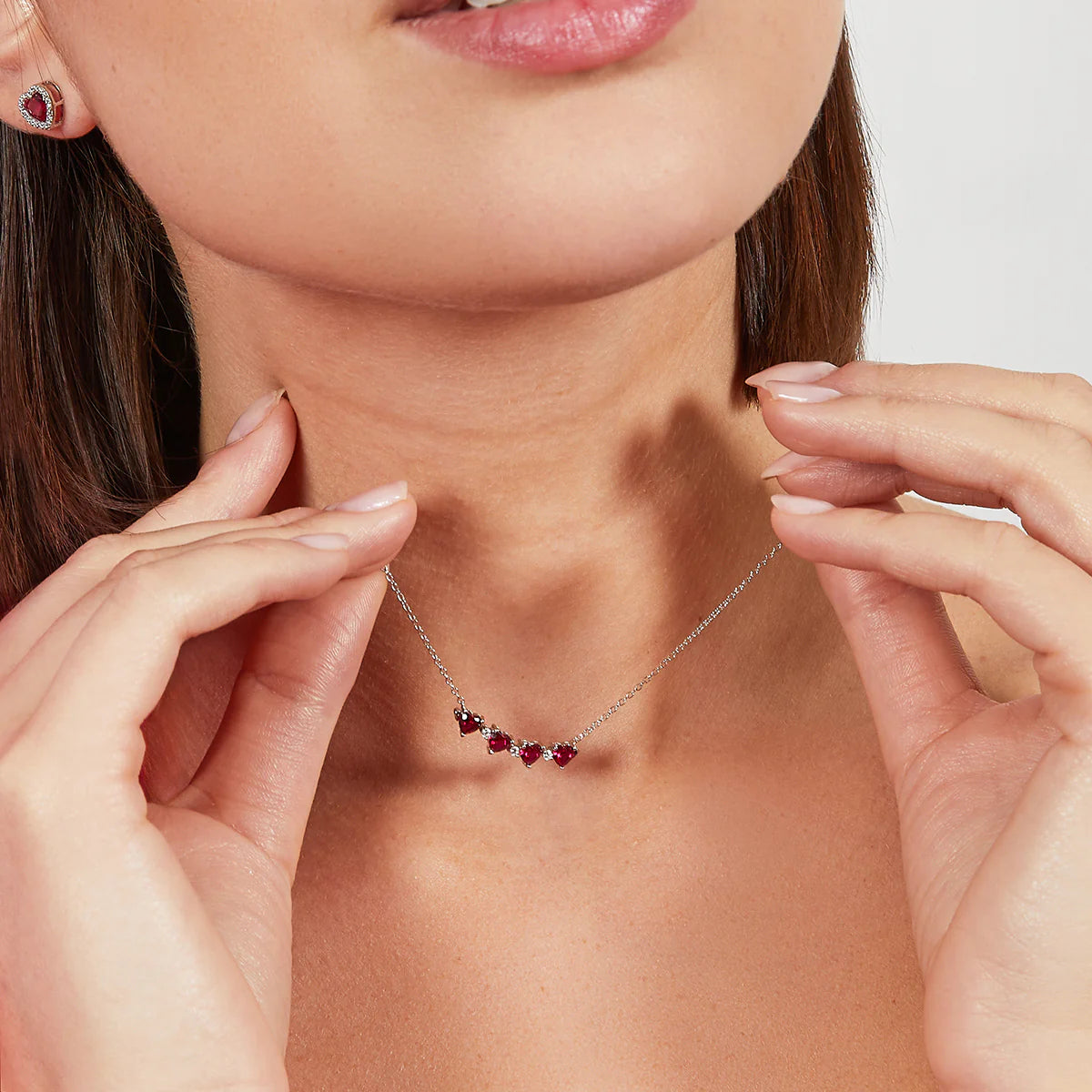 Collana Quadricuore Magnetico Rosso