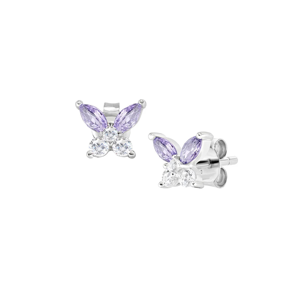 Orecchini a Lobo Petali Lilla in Argento 925