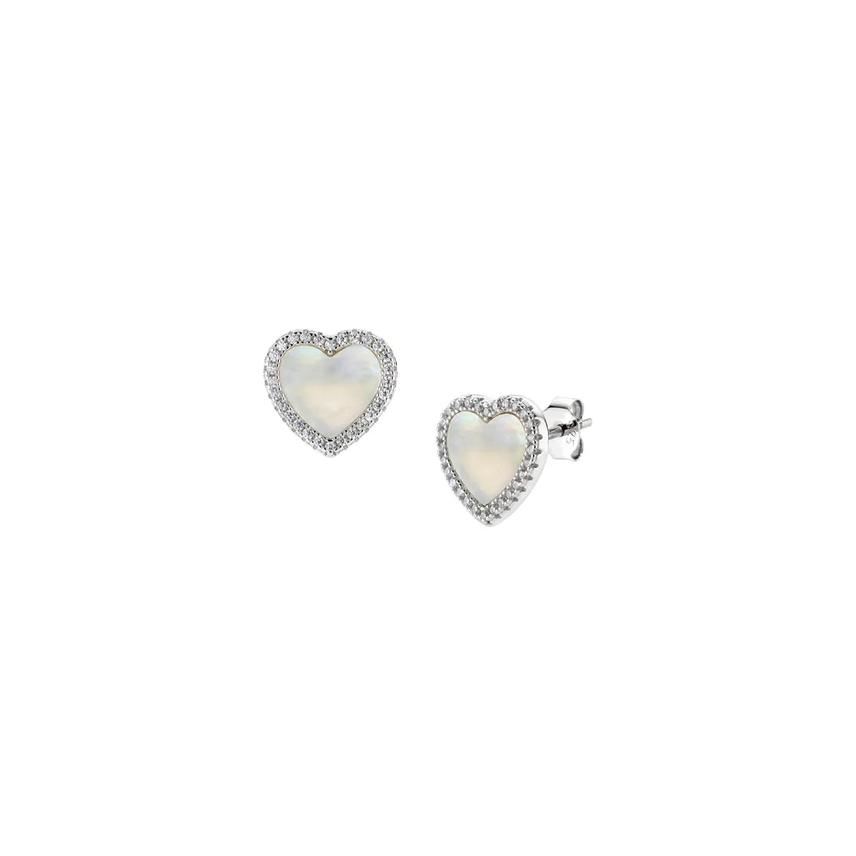 Orecchini Cuore con Madreperla Piccoli in Argento 925