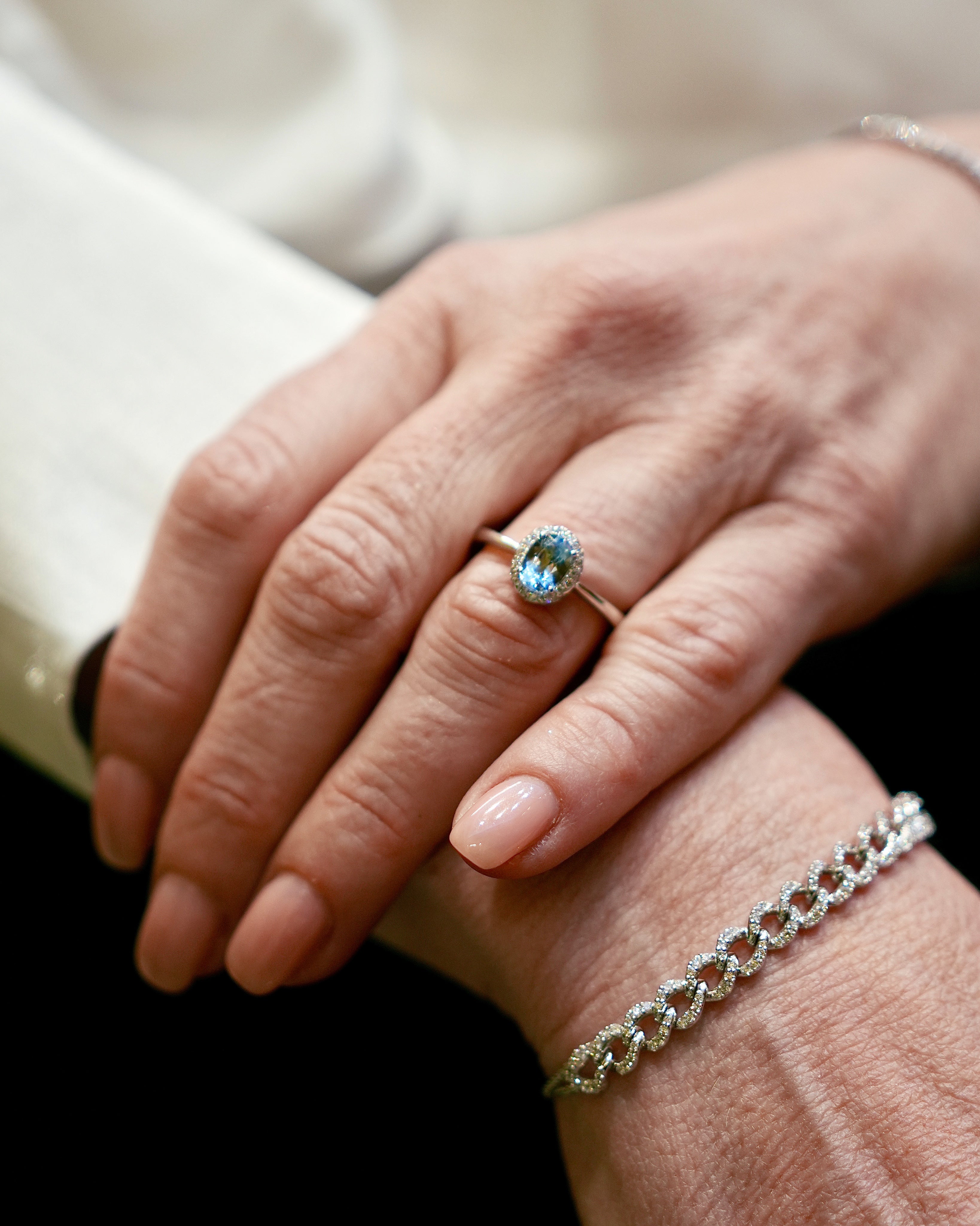 Acquamarina Giorgio Visconti Anello A Fascia Fede Nuziale Fedi