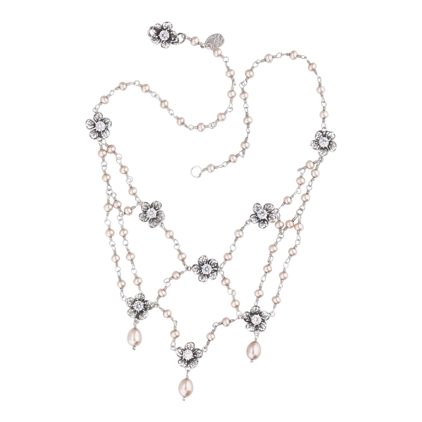 Yvone Christa - CREAM & SPARKLE NECKLACE