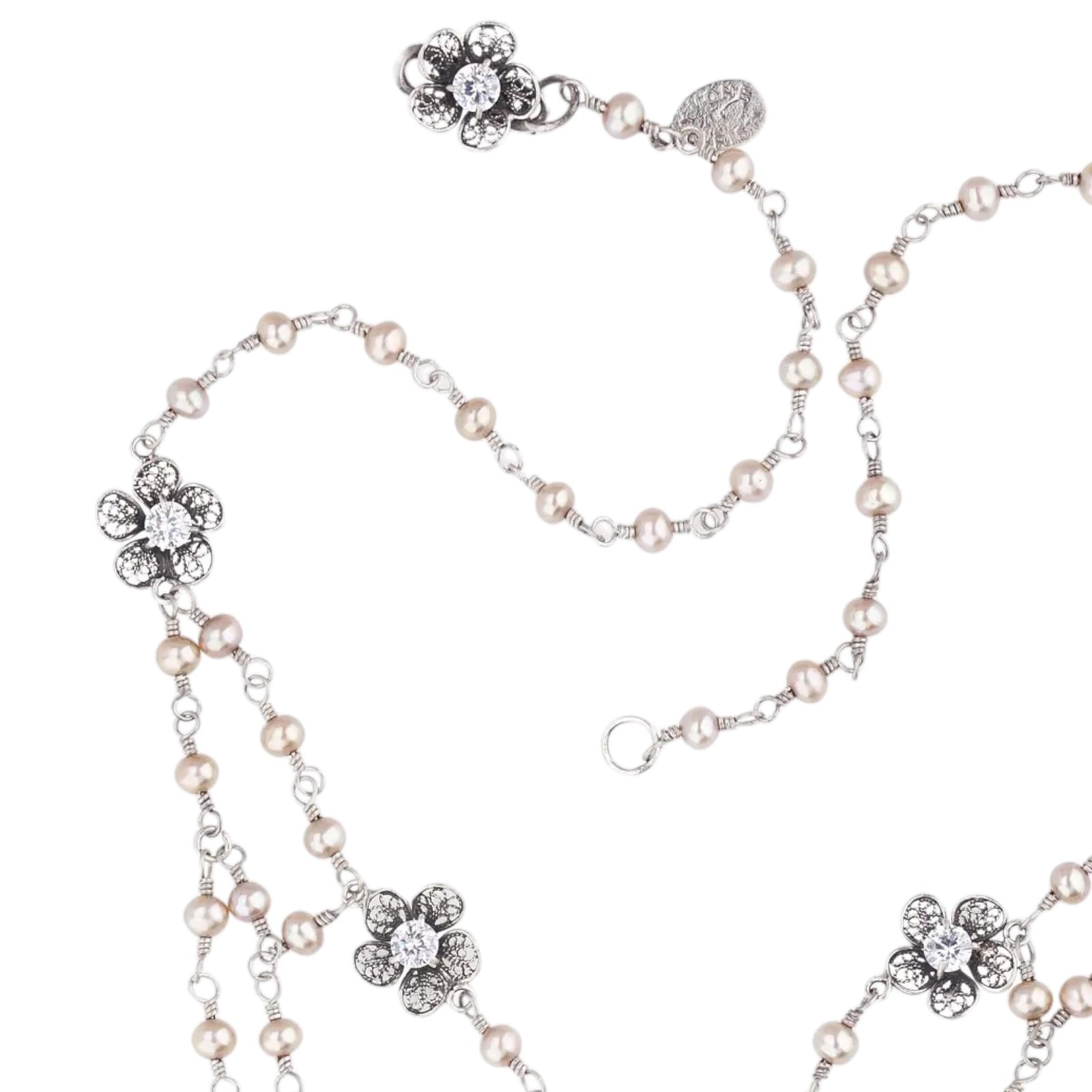 Yvone Christa - CREAM & SPARKLE NECKLACE