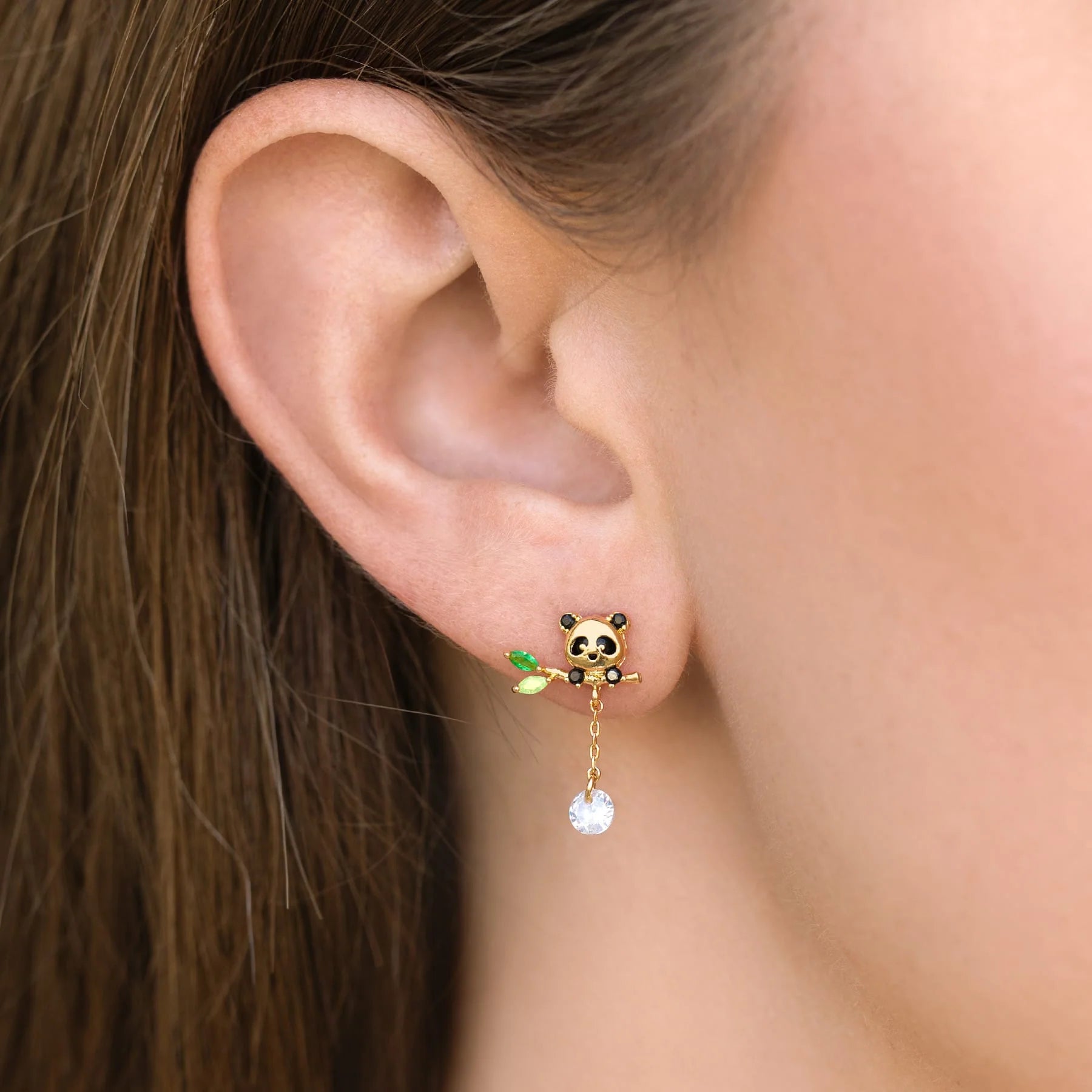 Lucky Panda Dangle Earrings