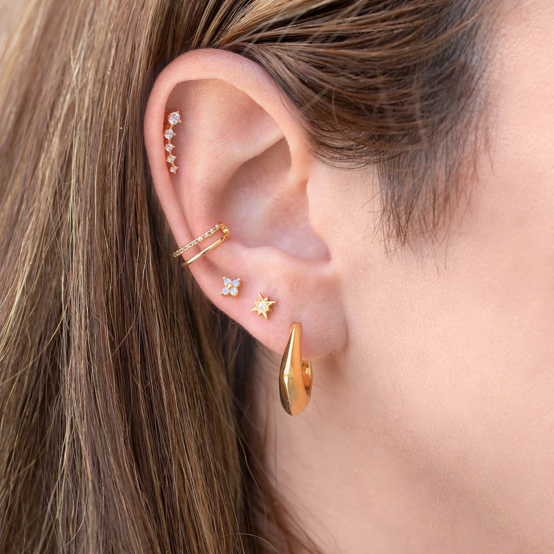 Estella Ear Crawler Flat Back Earring (Right/Destro)