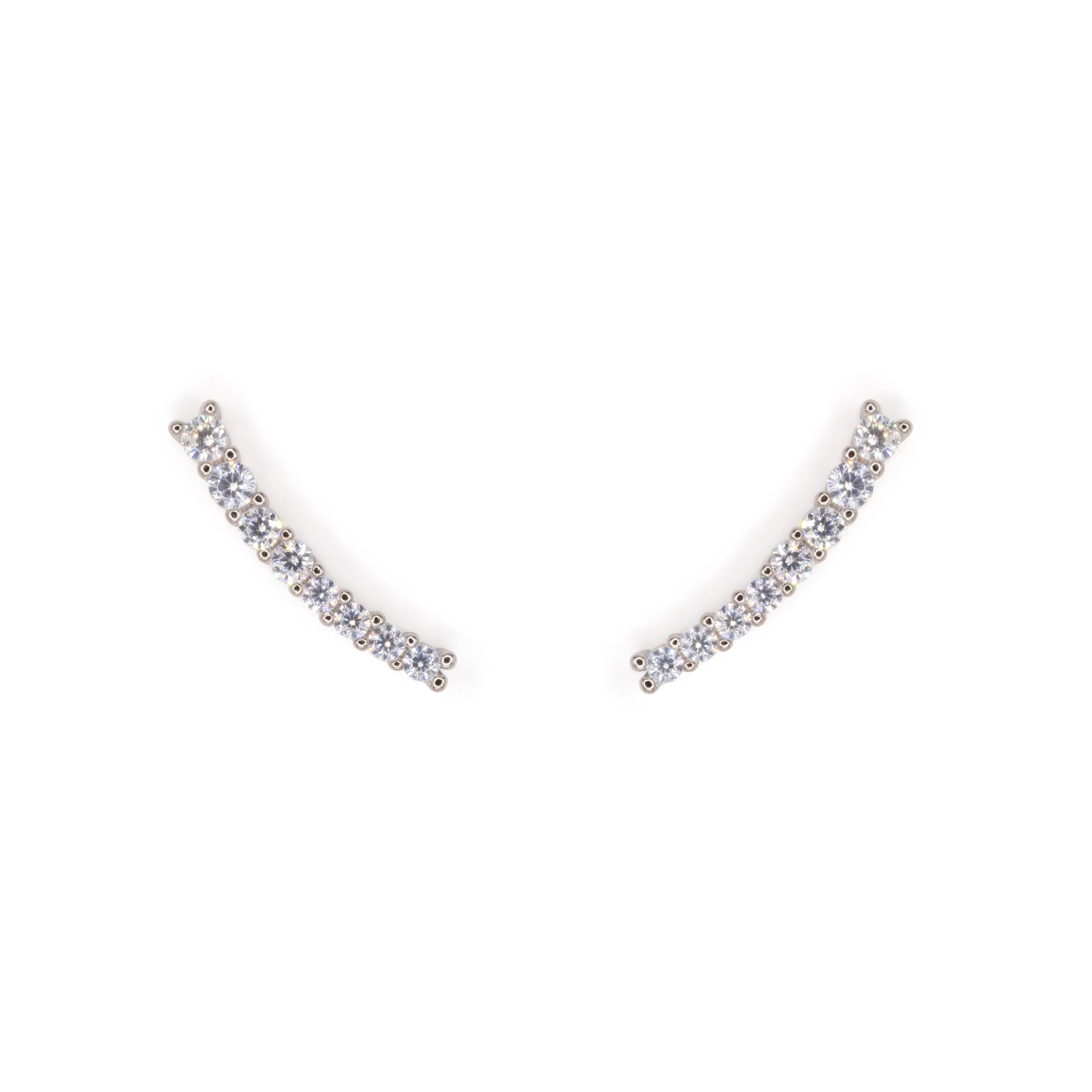 Light Curve Earrings Dilvdò Silver White
