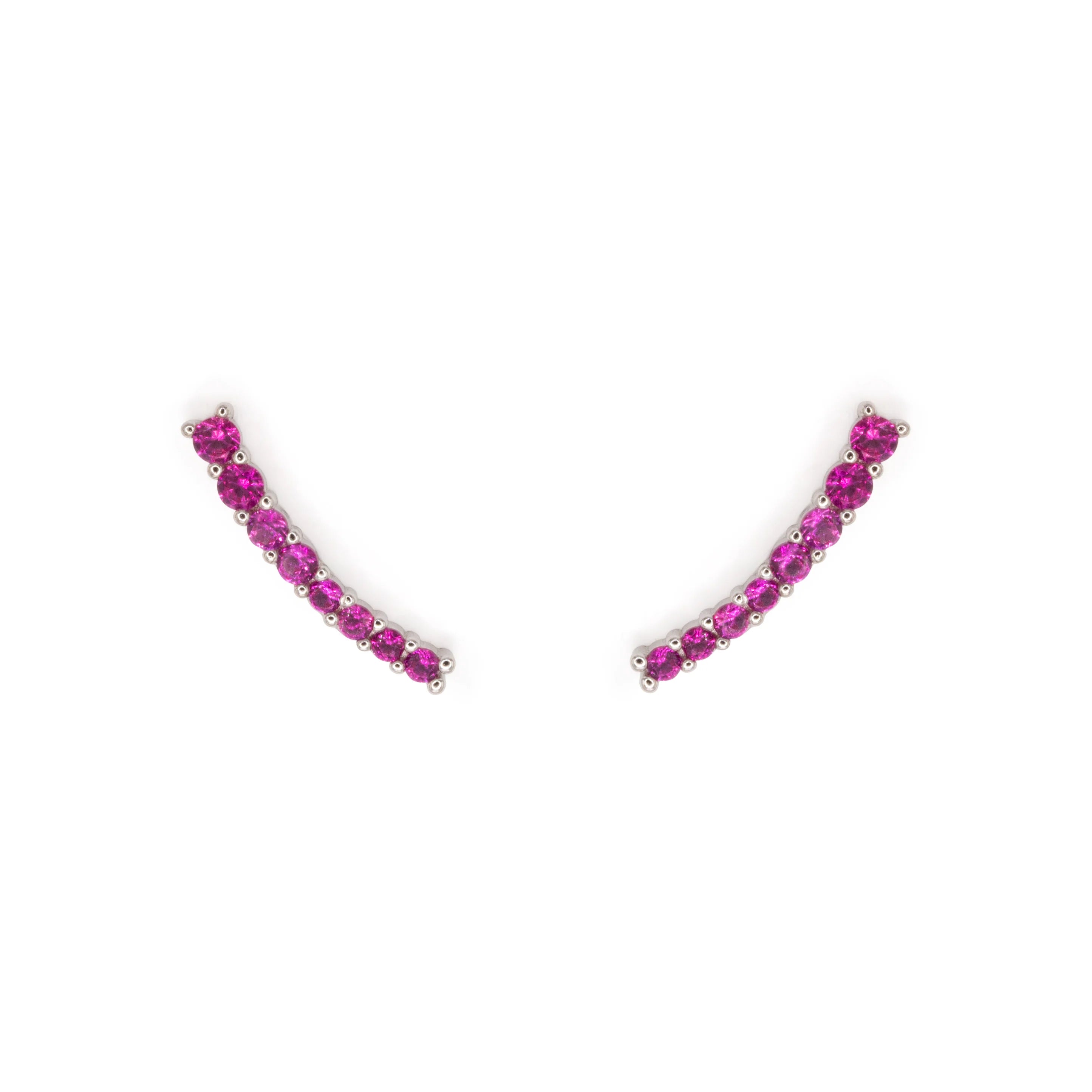 Light Curve Earrings Dilvdò Silver Ruby