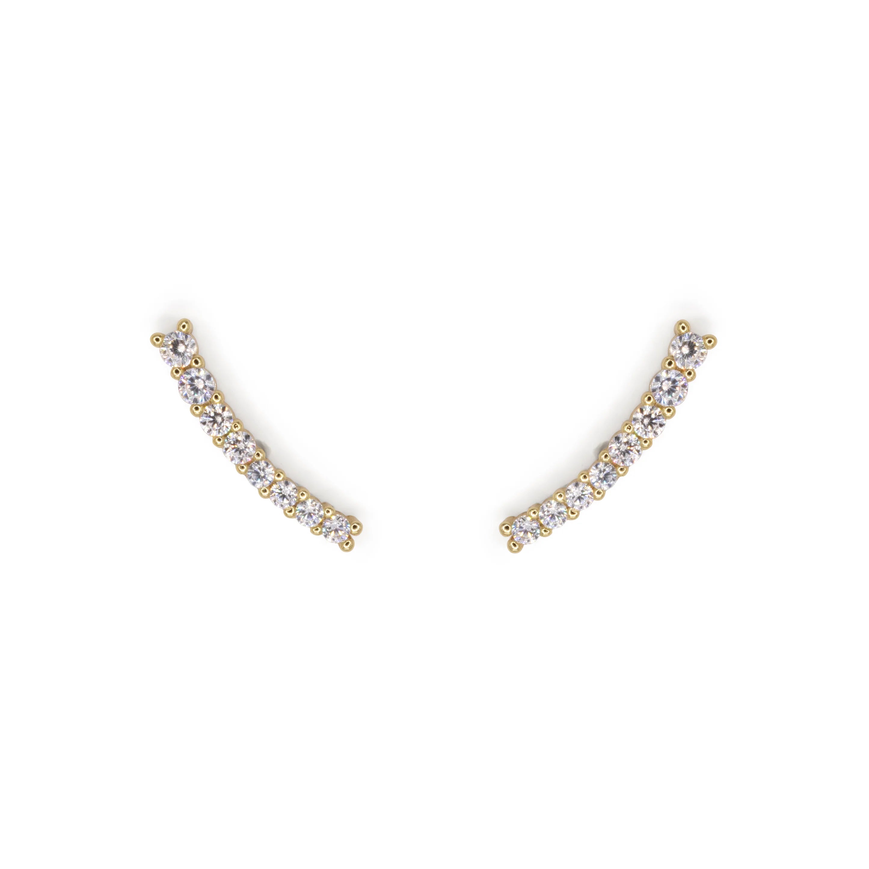 Light Curve Earrings Dilvdò Gold White