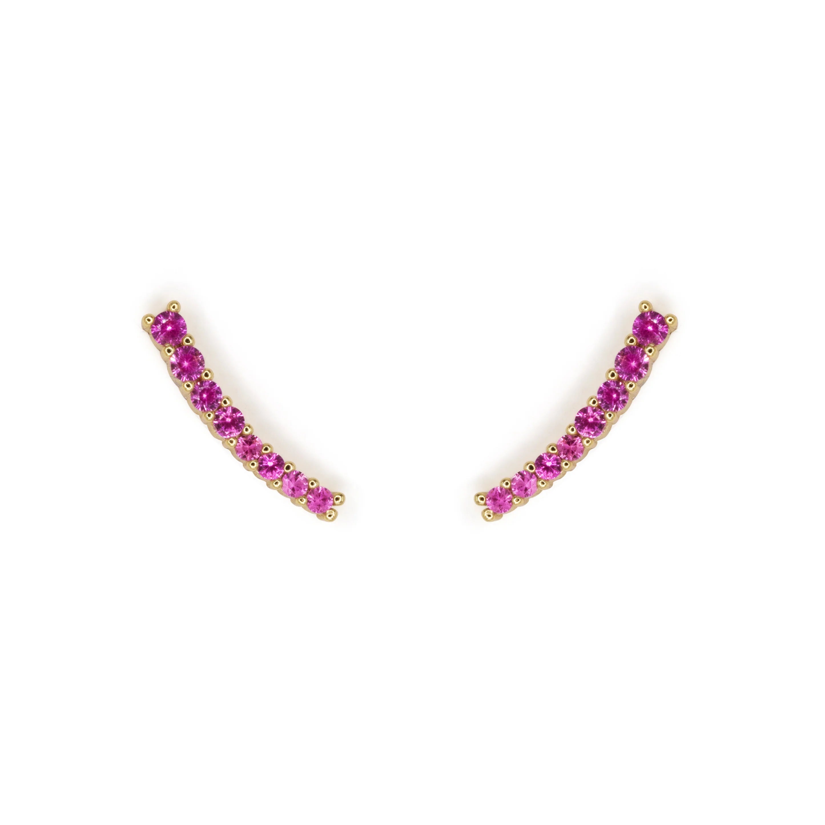 Light Curve Earrings Dilvdò Gold Fucsia