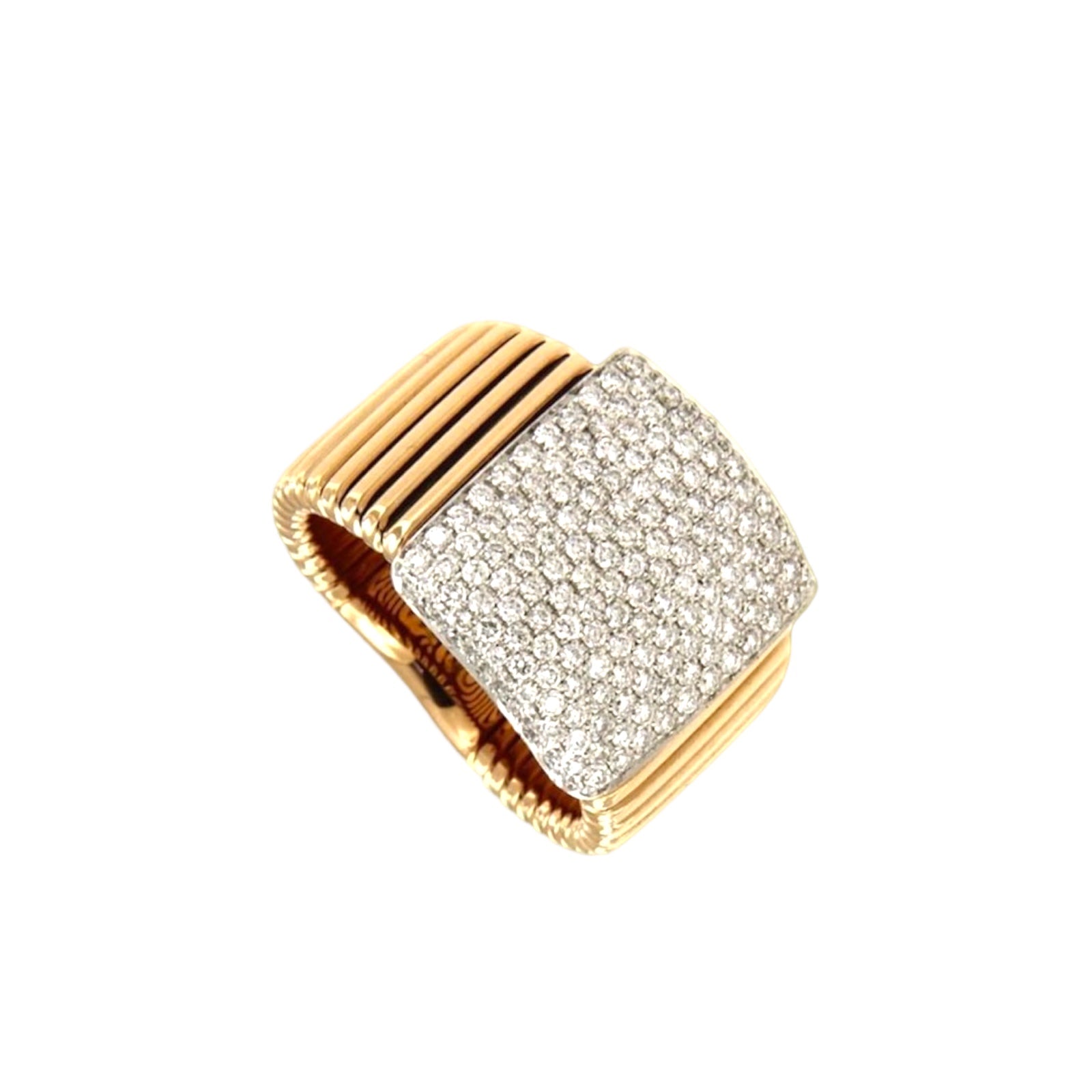 Antorà - Anello in Oro Giallo con Pavé di Diamanti