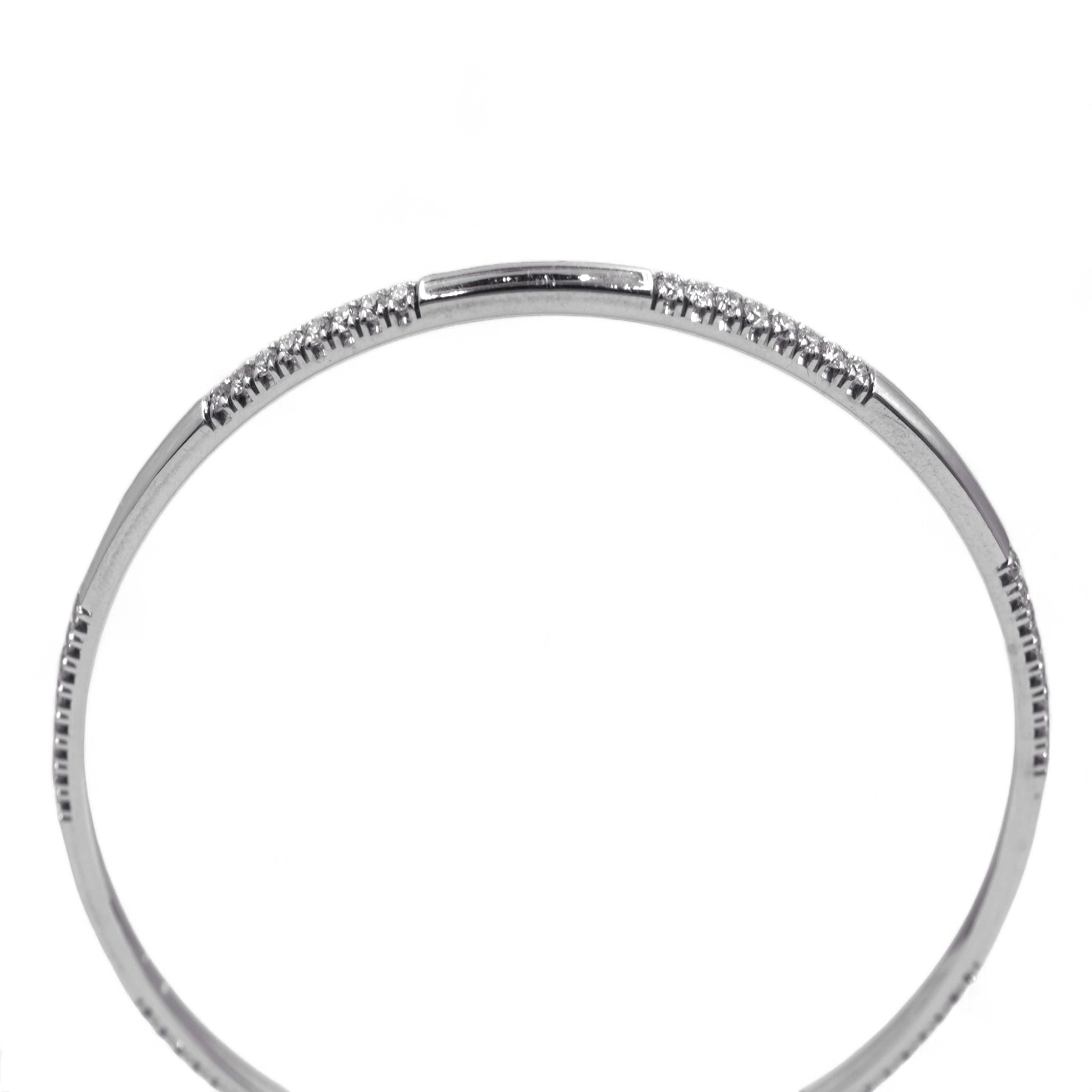 Flalè Creazioni - Bracciale a cerchio rigido in Oro bianco e Diamanti