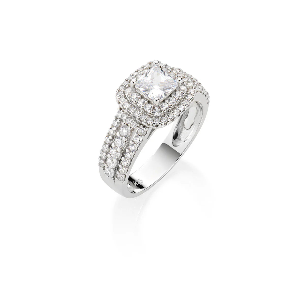 Anello a Fascia con Zircone Taglio Princess