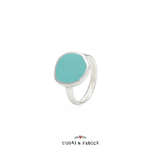 Cuori & Frecce -  Anello Colors con smalto color turchese Misura 14