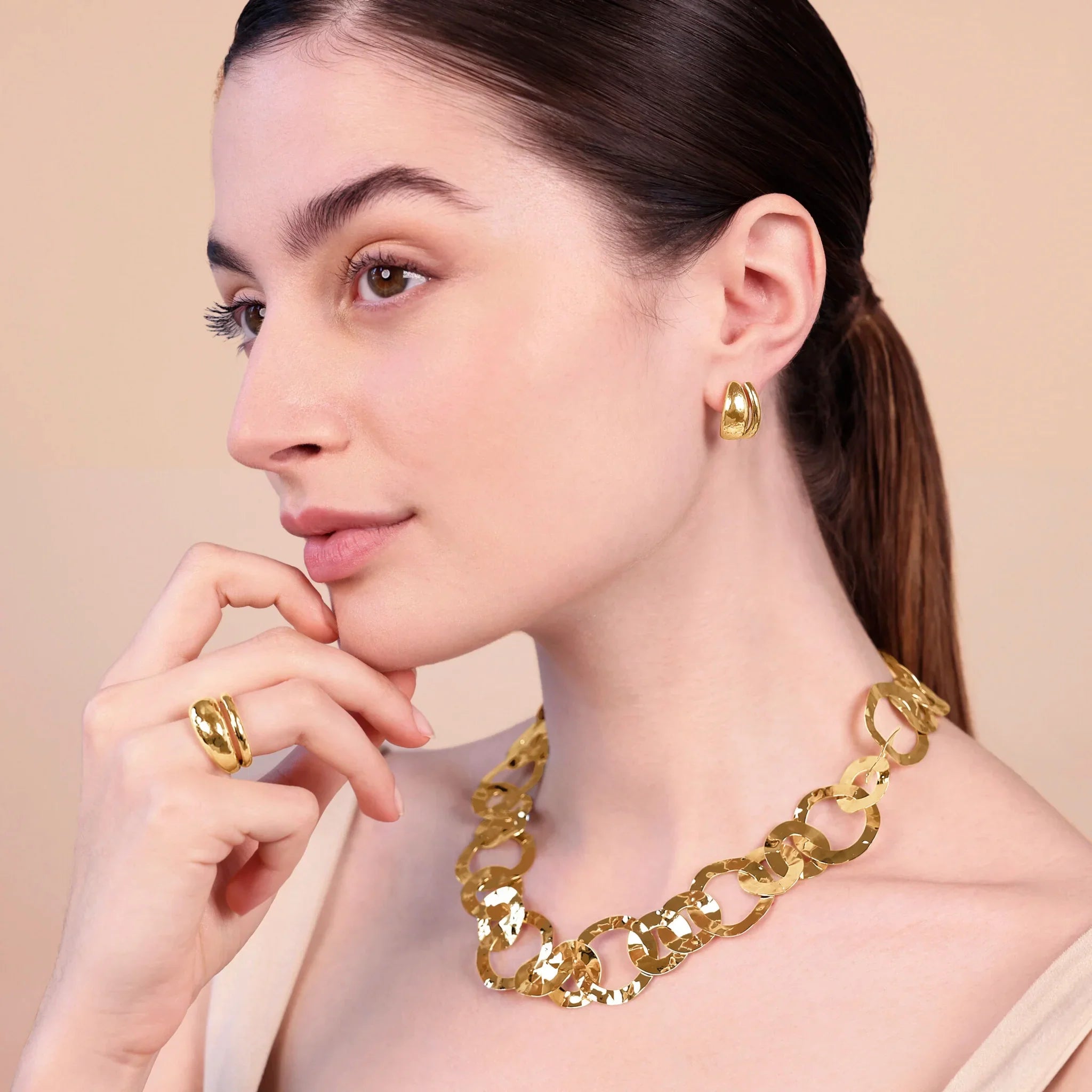 Etrusca - Orecchini Martellati Design Doppio