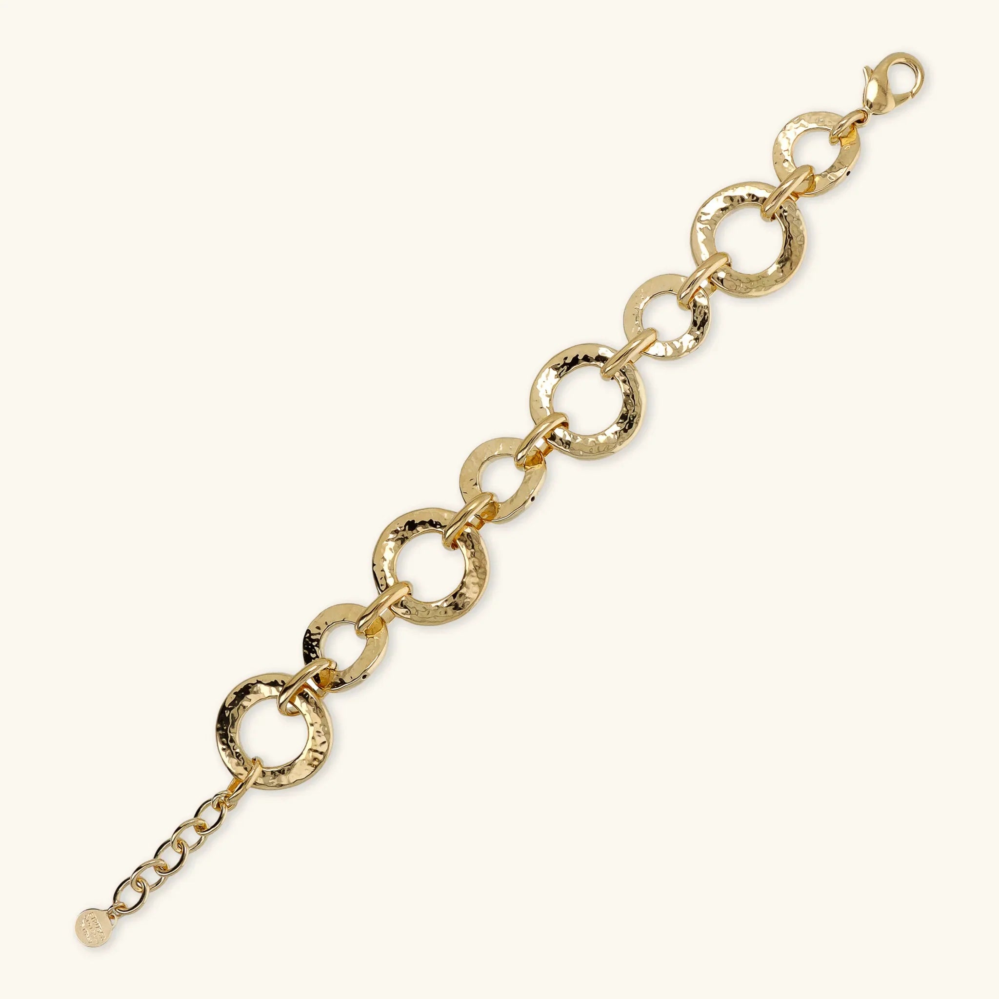 Etrusca - Bracciale Martellato con Maglia ad Anelli Graduati