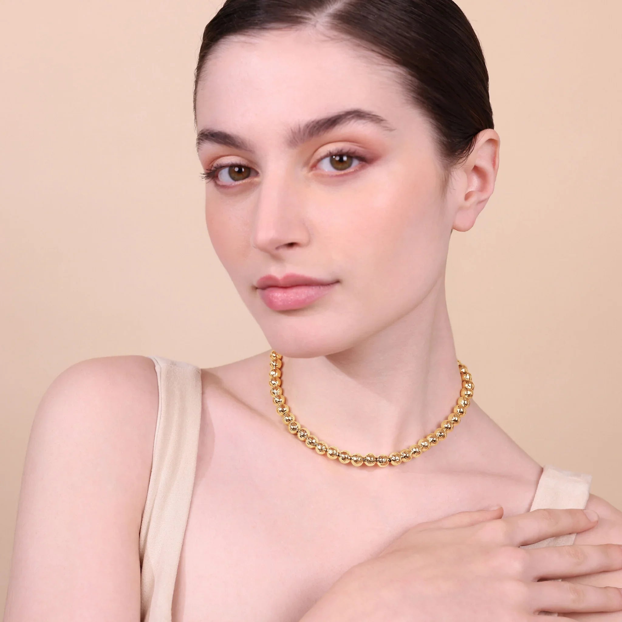 Etrusca - Collana Girocollo con Sfere Martellate