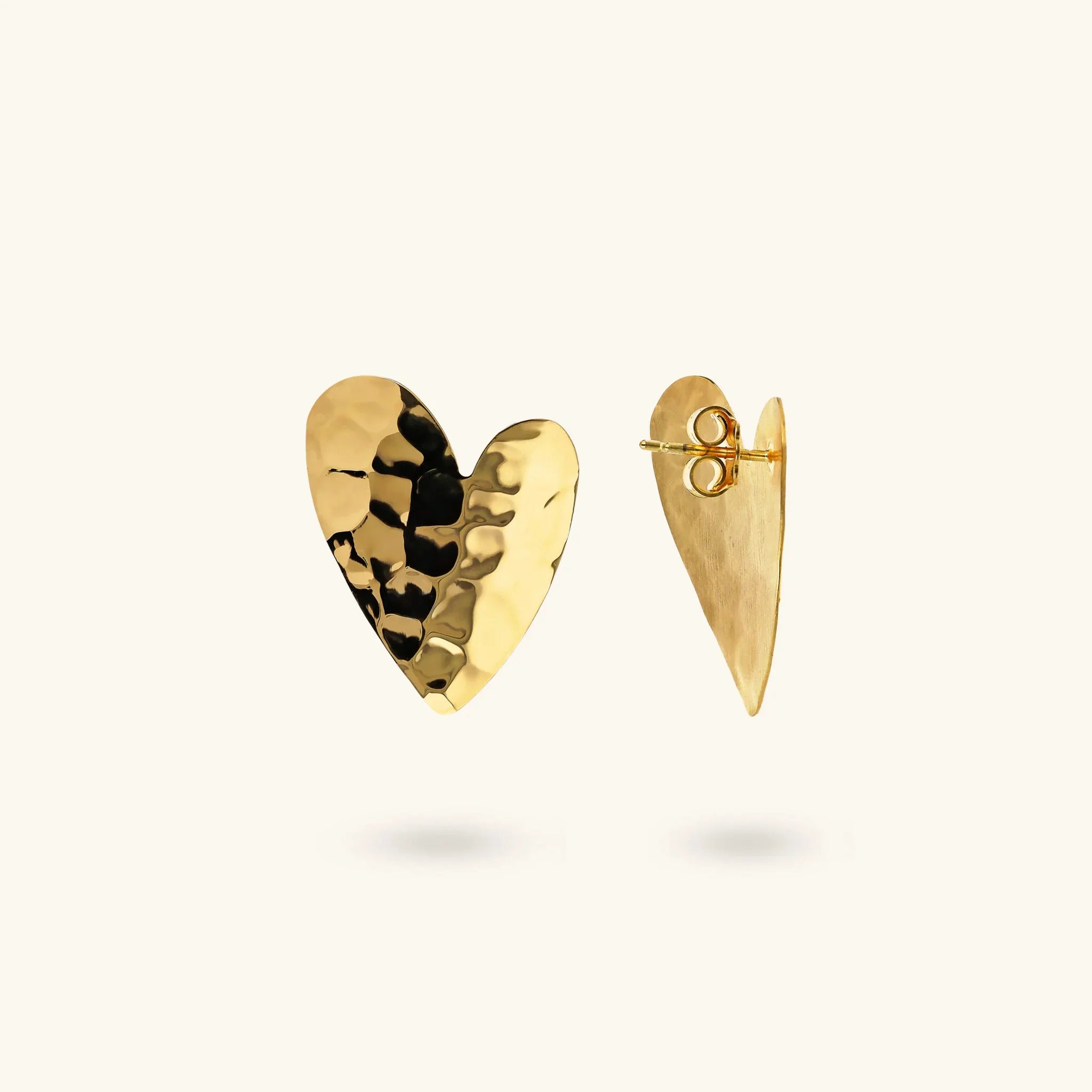 Etrusca - Orecchini Cuore a Lobo Martellati