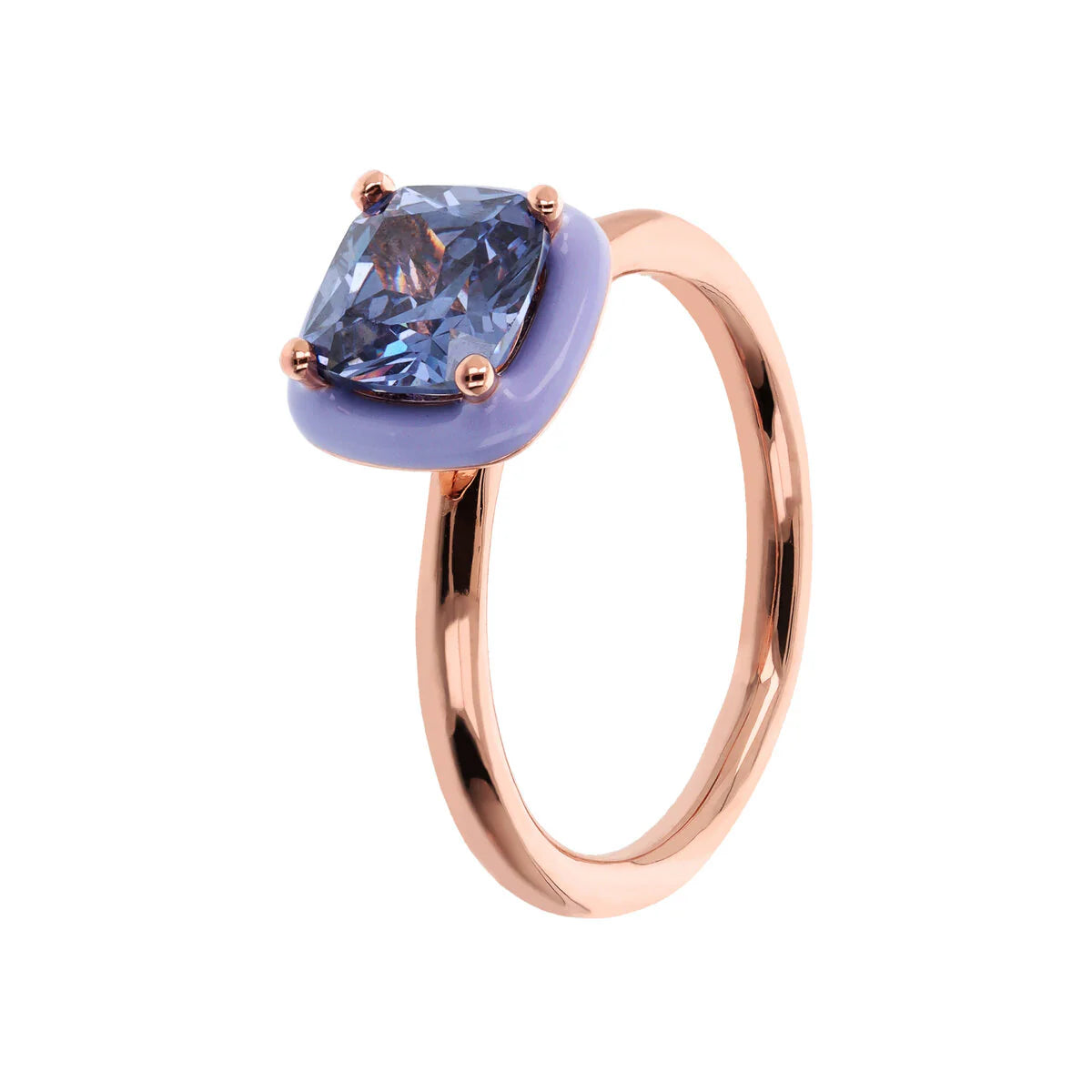 Bronzallure - Anello Cocktail Smaltato con Prisma Gem Quadrata