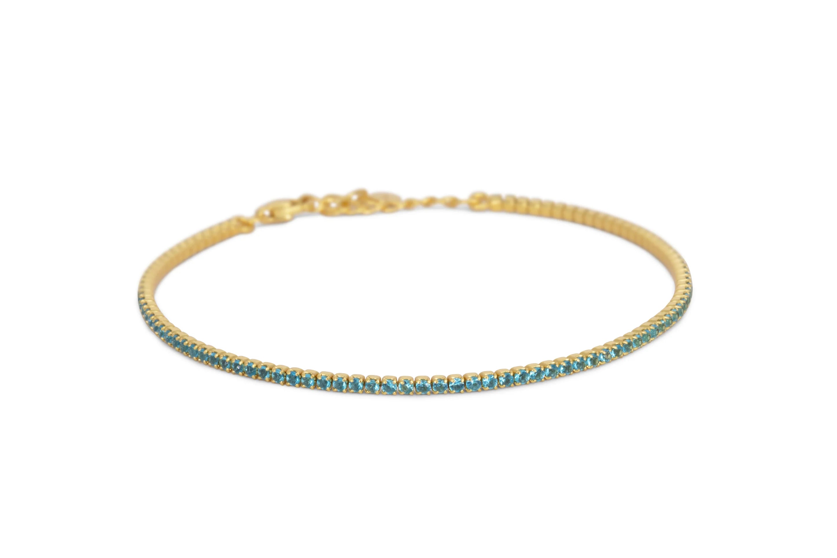 Bracciale Dilvdò Tennis 1.5mm Gold Turquoise