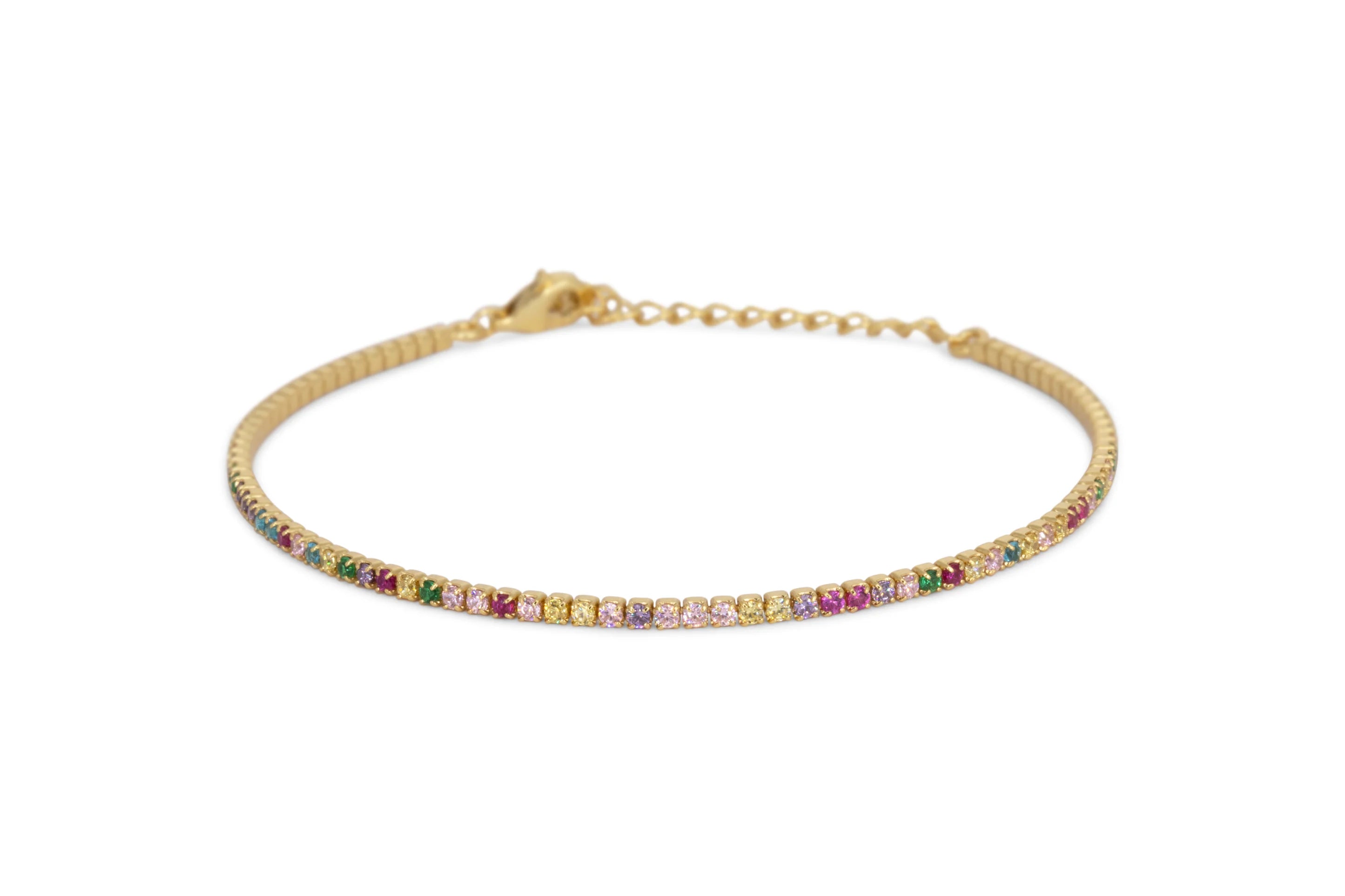 Bracciale Dilvdò Tennis 1.5mm Gold Multicolor