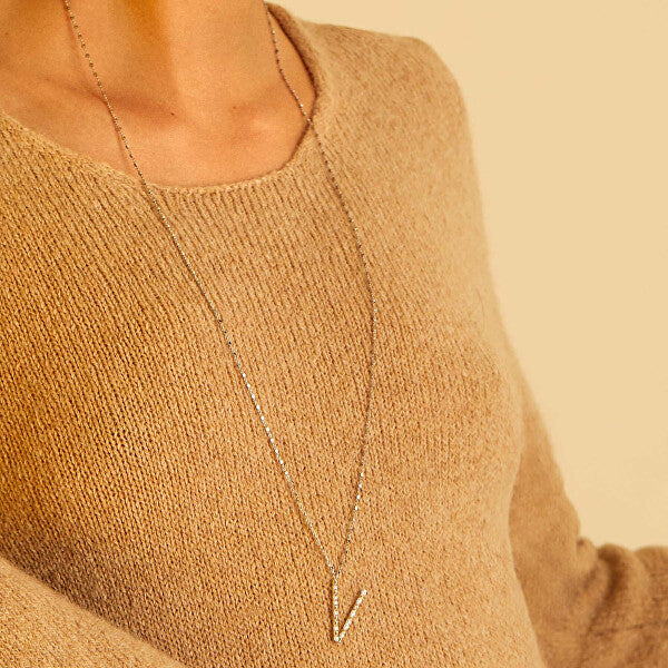 Rosato - Collana in Argento Cubica Zirconia Lettera